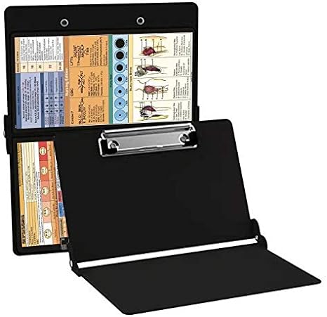 Nursing Clipboard Foldable - Nurse Clipboard Nursing Edition with Medical Sticker on it) fits for Nurses, Medical Students and so on (Black)