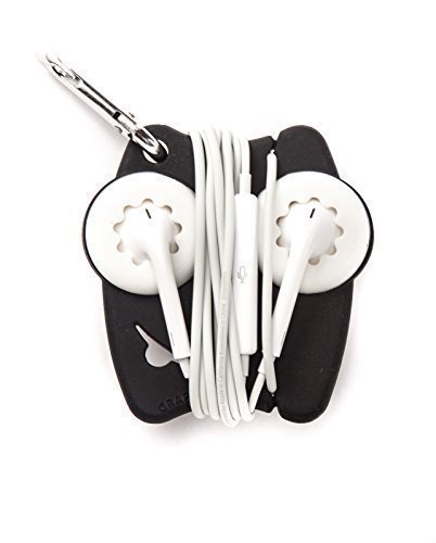 Grapperz Earbud Holder / Protector / Cord Wrap - black