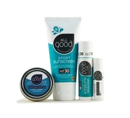 All Good Sun Care Set| SPF Lip Balm, Water Resistant Lotion & Butter, & Face/Nose/Ear Sunstick | Zinc Oxide - Coral Reef Safe (Unscented)