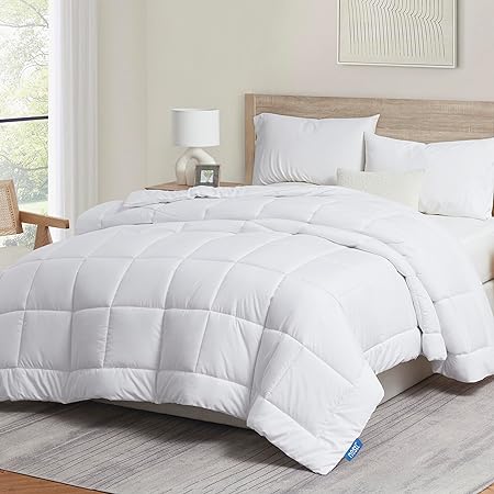 Nestl Comforter Duvet Insert, Quilted Down Alternative Comforter Queen Size, All Season White Comforter Queen Duvet Inserts, Queen Size Comforter with Corner Tabs, Duvet Insert Queen Bed Comforter