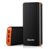 EasyAcc Quick Charge 20000mAh Portable External Battery with 3 Ports Fast Smart Travel Charger 15W  5V 9V 12V Supported for Samsung S6 Edge - Black and Orange