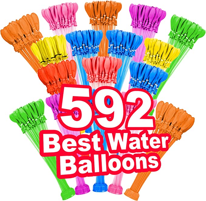 SDFLAYER Water Balloons Instant Balloons Easy Quick Fill Balloons Splash Fun for Kids Girls Boys Balloons Set Party Games Quick Fill 592 Balloons for Outdoor Summer Funs B2