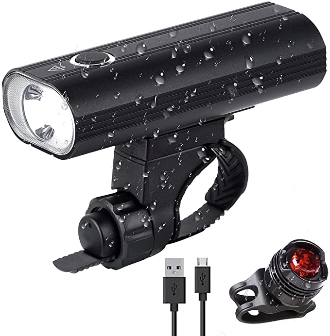 USB Rechargeable Bike Headlight, Super Bright IPX4 Waterproof Bike Lights Front and Back Accessories for Night Riding - 4 Modes for Men Women Kids Cycling Mountain Road.