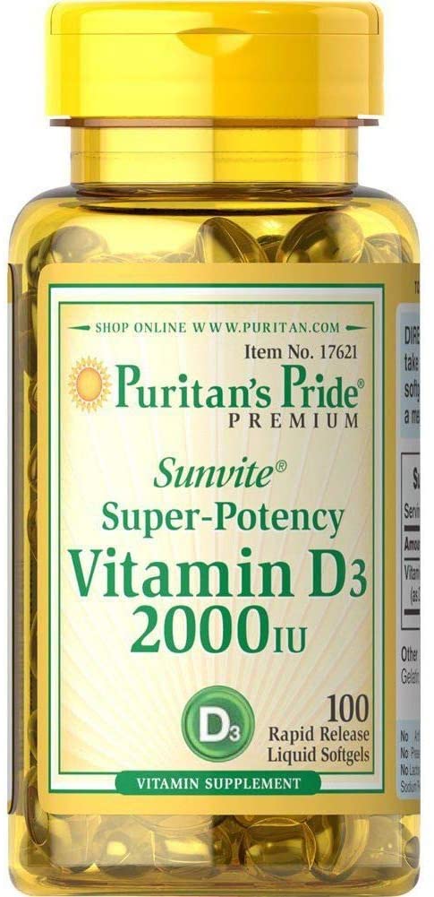 Puritans Pride Vitamin D 2000 IU 100 Softgels