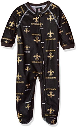 New Orleans Saints NFL Infant Footed Raglan Zip Up Sleeper