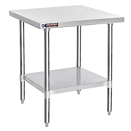 Worktable Stainless Steel Food Prep 30" x 30" x 34" Height - Commercial Grade Work Table - Good for Restaurant, Business, Warehouse, Home, Kitchen, Garage