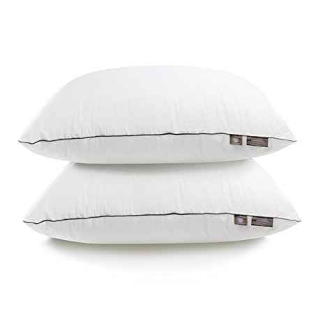 Makimoo MP1 Queen Size Down Alternative Pillow with Extra Filling Washable Cover Supportive Anti-Odor Hypoallergenic 2 Pack