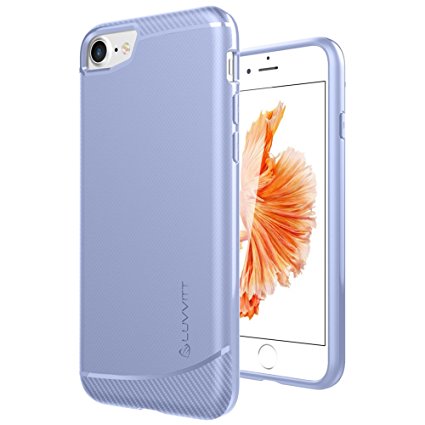 iPhone 7 Plus Case, LUVVITT [Sleek Armor] Slim Shock Absorbing Flexible Back Cover TPU Rubber Case for Apple iPhone 7 Plus - Violet