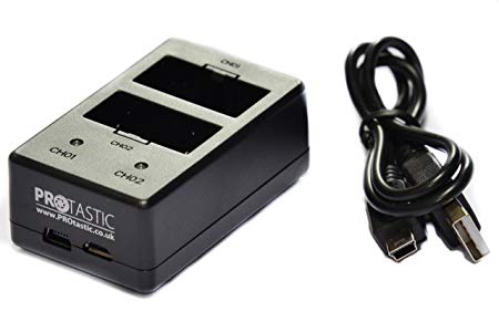 PROtastic Dual USB Battery Charger for GoPro Hero 3/3