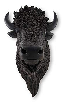 Real Looking Black Buffalo / Bison Wall Mount Head