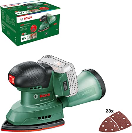 Bosch EasySander 18V-8 Cordless Multi-Sander (Without Battery, 18 Volt System, for DIY Woodworking, 3 x Sanding Sheets, 20 x Sandpaper, in Box) - Amazon Edition