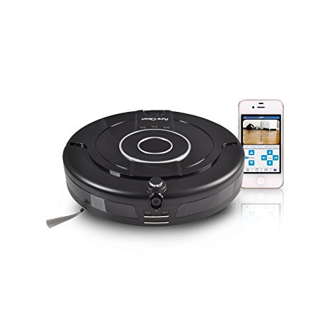 Smart Robotic Vacuum Floor Cleaner with Built in Camera - Schedule Automatic Cleaning and Remotely Control Robot from IOS/ Android Mobile App - PureClean PUCRCAM75