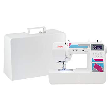 Janome MOD-200 Fully-Featured Computerized Sewing Machine with 200 Stitches, 12 Buttonholes, Alphabet Stitches, Stitch Memory, Drop Feed, Hard Cover and Bonus Presser Feet
