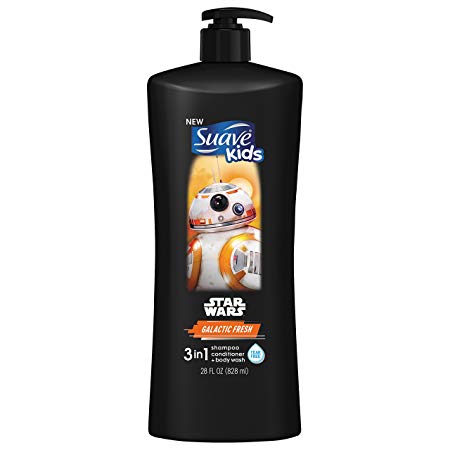 Suave Kids 3 in 1 Shampoo Conditioner Body Wash, BB-8 Galactic Fresh, 28 oz