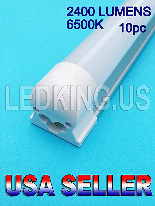 LED Tube Light T8 10pc 4ft 48"6500k 20w MILKY Integrated Fluorescent on Sale.