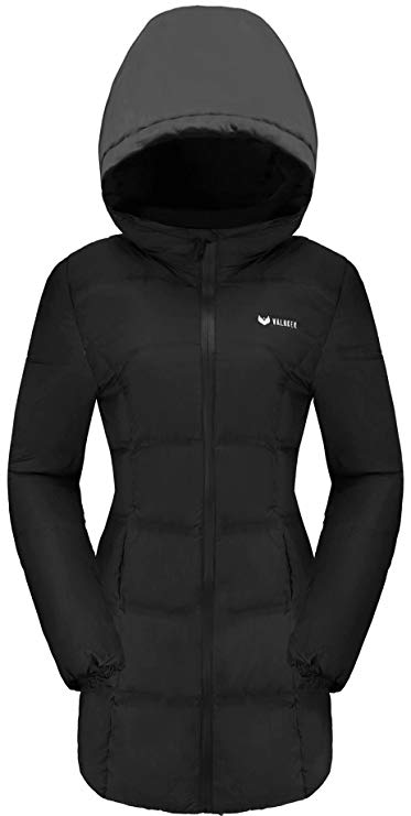 Valuker Women's Seamless Hooded Down Coat Jacket Puffer Parka Winter Jacket