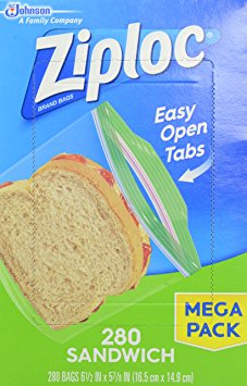 Ziploc Mega Sandwich Bags, 280 Count