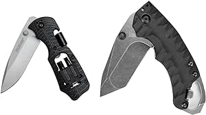 Kershaw Select Fire Multi-Function Pocket Knife, 4-piece Bit Set and Driver, 3.4" 8Cr13MoV Steel Blade, Manual Washer Folding EDC