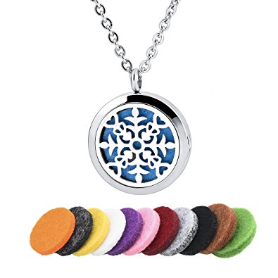 Tree of Life 316L Stainless Steel Essential Oil Diffuser Necklace Pendant Jewelry 22.8" Chain By Choker