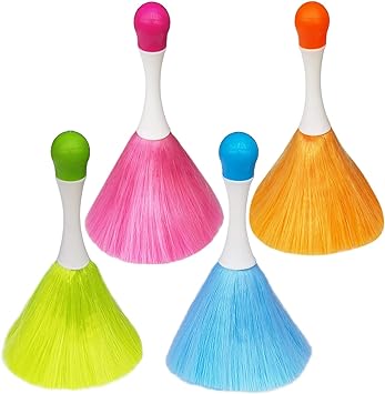 4 Pack 8" Hand Grips Microfiber Washable Duster,Electrostatic Feather Duster Brush,Cleaning Supplies for Book,Screen,Sofa,Car,Furniture,Photo Frames,Attracts Dust Like a Magnet