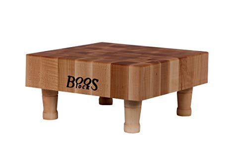 John Boos Block MCS1 Maple Wood End Grain Chopping Block with Feet, 12 Inches x 12 Inches x 3 Inches