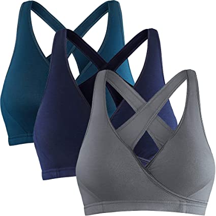 CAKYE 3 Pack Racerback Maternity Nursing Sleep Bra for Breastfeeding