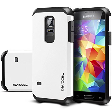 Samsung S5 mini Case, Evocel® Dual Layer Armor Protector Case For Samsung S5 mini (SM-G800) - Retail Packaging, Snow