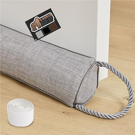 Gorilla Grip Heavy Duty Door Draft Stopper, 36", Blocks Hot Cold Air Wind Noise for Gaps Up to 3” Under Doors, All Season Bottom Drafter Blocker, Easy Install Stoppers, Home Dorm Room Essentials, Gray
