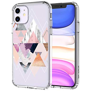 MOSNOVO iPhone 11 Case, Geometric Marble Pattern Clear Design Transparent Plastic Hard Back Case with TPU Bumper Protective Case Cover for Apple iPhone 11 (2019)