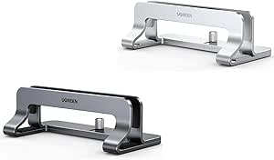 UGREEN Vertical Laptop Stand Holder for Desk Bundle, Gray and Silver