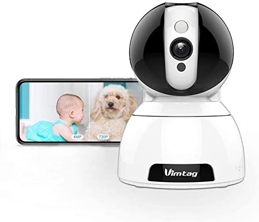 Vimtag 2K Dome Cam | Security Indoor Camera 4MP FHD | WIFI Smart Home Camera | Surveillance IP Camera | Dog Cam | Baby/Pet/Nanny Monitor | 360° PTZ Remote | Motion Detection | 2-Way Audio Night Vision