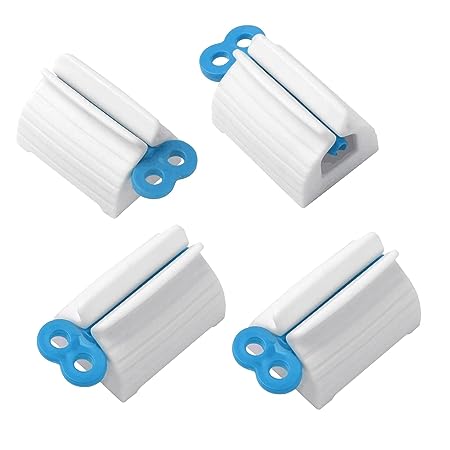 Rolling Tube Toothpaste Squeezer Toothpaste Seat Holder Stand for Bathroom Accessories（4 Blue）
