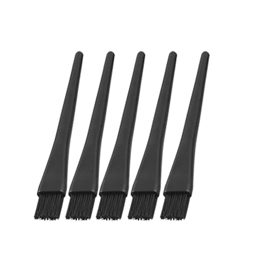 uxcell 5 Pcs 1.5 x 0.5cm Black Plastic Round Handle Anti Static ESD Brush