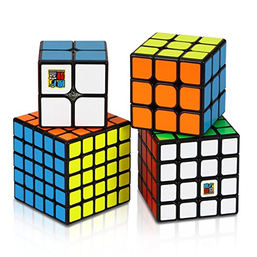 Dreampark Speed Cube Bundle [4 Pack] 2x2x2 3x3x3 4x4x4 5x5x5 Vivid Color Sticker Magic Cube Puzzle Collection - Puzzle Toys for Kids and Adults (Set of 4)