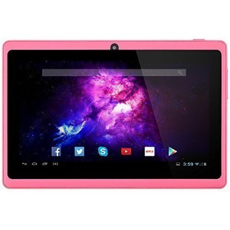 Alldaymall A88X 7 Tablet - Android 44 Quad Core HD 1024x600 Dual Camera Bluetooth Wi-Fi 8GB 3D Game Supported - Pink