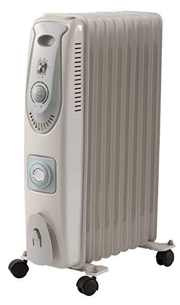 Futura 2KW Electric Oil Filled Radiator Oil Heater with Adjustable Thermostat & 24HR Timer