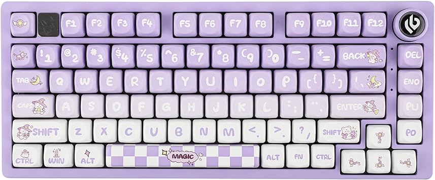 EPOMAKER x LEOBOG Hi75 Aluminum Alloy Wired Mechanical Keyboard, Programmable Gasket-Mounted Gaming Keyboard with Mode-Switching Knob, Hot Swappable, NKRO, RGB (Magic Bear, Nimbus V3 Switch)