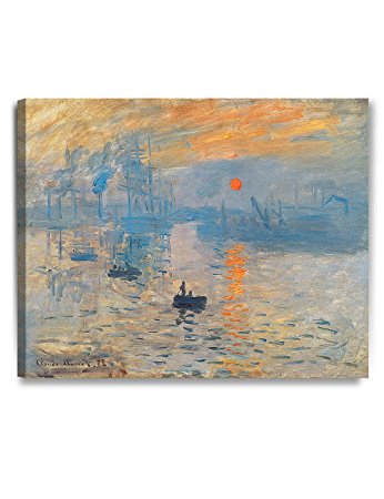 DecorArts - Impression Sunrise, Claude Monet Art Reproduction. Giclee Canvas Prints Wall Art for Home Decor 30x24"x1.5"