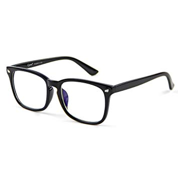 Cyxus Blue Light Filter Better Sleep Block UV Transparent Lens Black Frame Vintage Glasses Anti Glare Fatigue Blocking Headaches Eye Strain Computer Reading Eyewear Great for Cell Phone Readers