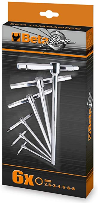 Beta 951/S6 T-handle Wrench Set with three hexagon male ends (Metric)