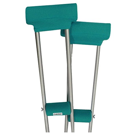 Crutcheze Sport Teal Crutch Pads Covers with Comfortable Arm and Hand Cushions Designer Fashion Accessories for Underarm Crutches Made in USA