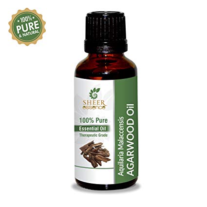 Agarwood (Oud) Oil (Aquilaria Malaccensis) 100% Natural Undiluted Frangrance Therapeutic Grade Essential Oil For Aromatherapy 0.33 fl. oz