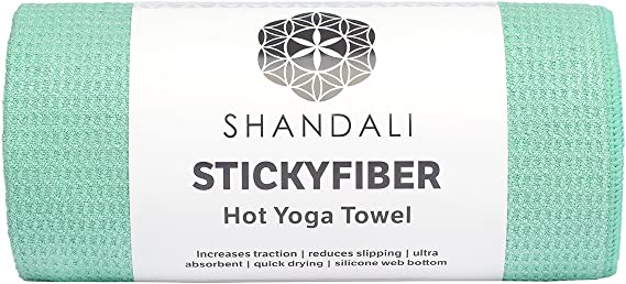 Shandali Hot Yoga Towel - Stickyfiber Yoga Towel - Mat-Sized, Microfiber, Super Absorbent, Anti-Slip, Injury Free, 24" x 72" - Best Bikram Yoga Towel - Exercise, Fitness, Pilates, and Yoga Gear