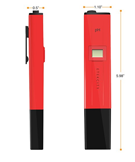 Etekcity pH-009 Digital Pocket-Sized Pen Type pH Meter, Mini Water Quality Tester, pH 0.0 - 14.0 Measuring Range, 0.1pH Resolution