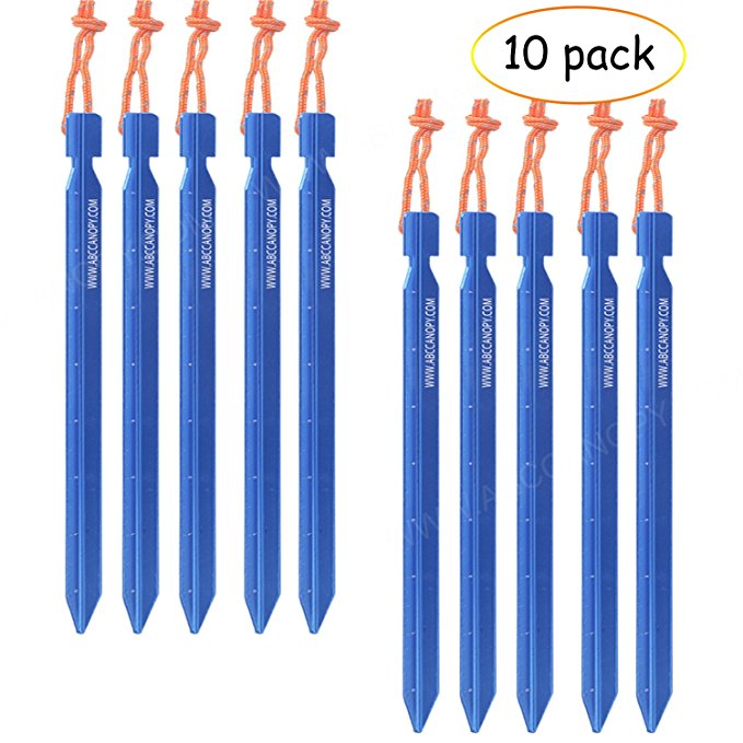 ABCCANOPY Tent Stake Pegs Garden Stakes, 10pcs Galvanized Non-rust Pop up Pergolas Canopy Accessories Gazebo Accessories Peg Stakes