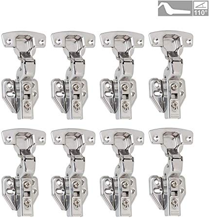 LOOTICH 110 Degree Kitchen Cabinet Cupboard Wardrobe Door Inset Hinges with Integrated Soft Closing Mechanism Hydraulic Hinge Buffering Pack of 8