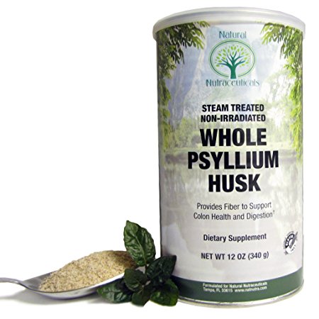 Natural Nutra Whole Psyllium Husk Powder, Soluble and Insoluble Fiber, 12 Oz, 81 Servings