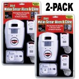 Wireless Motion Sensor Alarm and Chime Kit 2 Pack with two remote controls and wall mount