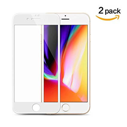 [2 Pack] iPhone 8 Screen Protector, Rheshine iPhone 8 Tempered Glass 3D Touch Layer Full Coverage Scratch-Resistant No-Bubble Glass Screen Protector for iPhone 8 4.7'' (White)