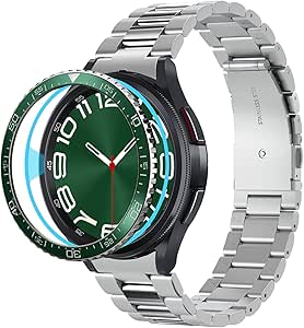 Spigen Bezel Tune Styling Bague de Lunette Compatible avec Samsung Galaxy Watch 6 Classic 47mm Lunette Anneau de Couverture adhésif (2023) - Vert